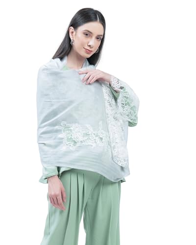 Pashmina pure et dentelle française : offrez une écharpe en cachemire douce et chaude pour femme