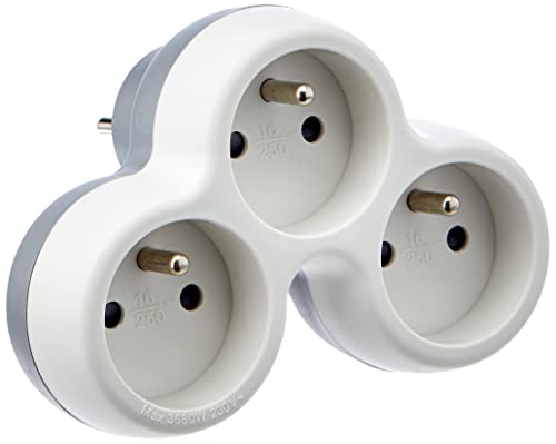 Triplite 16A 2P+T façade gris/blanc