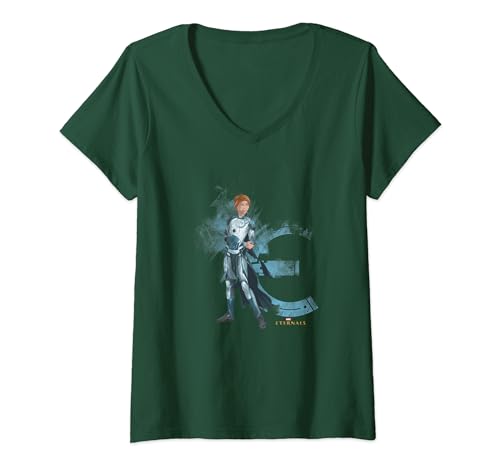 T-shirt Marvel Eternals Sprite col en V avec illustration minimaliste pour femme V-2