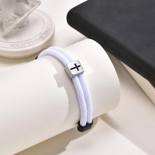 Pulsera trenzada cruz TempBeau para hombres y mujeres miniatura 6