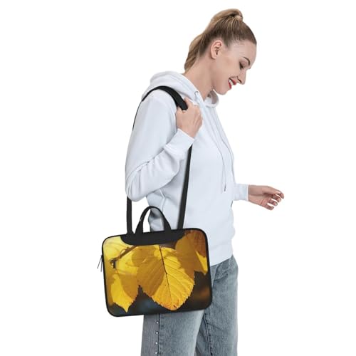 Bolso Maletín Laptop Unisex con Hojas Amarillas miniatura 3