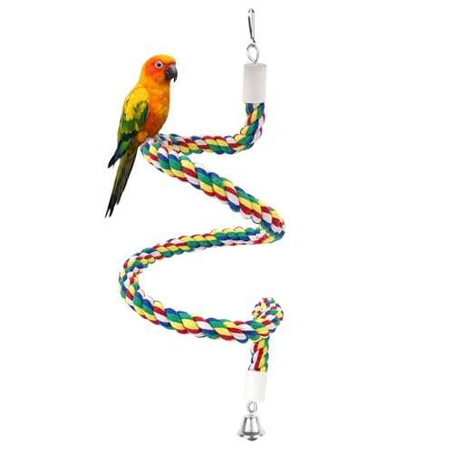 Shuielai 40 Bendable Cotton Bird Rope Perch Swing Set Colorful Cage Accessories for Parrots Conures Cockatiels Lovebirds Budgerigars Parakeets