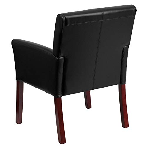 Flash Furniture Taylor Black Leathersoft Executive Side Reception Chair With Mahogany Legs #TOP4