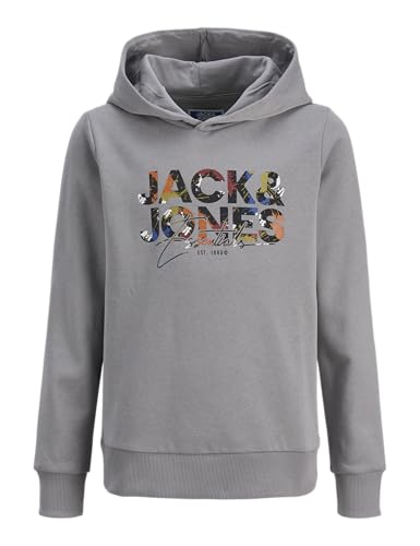 JACK & JONES JUNIOR Herren Jjgeplas Sweat Hood Jnr, Ultimate Grey, 128