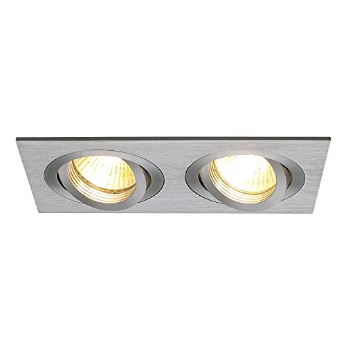 Preisvergleich Produktbild SLV Deckeneinbauleuchte NEW TRIA 2 / Spot, Fluter, Deckenstrahler, Deckenleuchte, Einbau-Leuchte LED, Innen-Beleuchtung / GX5.3 50.0W aluminium