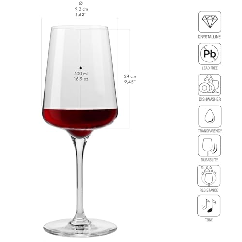 Krosnoredwineglassessetof61691ozinfinitycollectionclassicelegantshapepremiumglassleadfreedishwashersafemadeineurope  Urban Country Home Decor Krosno red wine glasses set of 6 1691 oz infinity collection classic elegant shape premium glass lead free dishwasher safe made in europe  urban country home decor