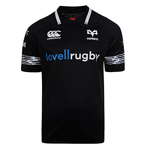 Canterbury Ospreys Vapodri+ SS Home Pro Rugby Jersey, Medium Black