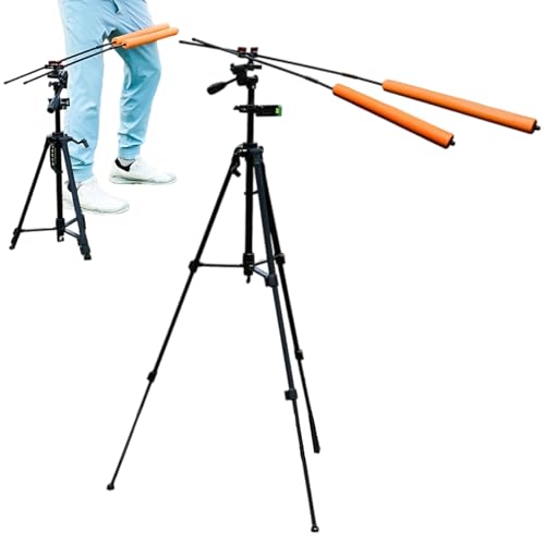 Entrenador de swing de golf, palos de alineación ajustables de 360 grados, soporte para smartphone, trípode, equipo de enseñanza para calentar interiores, hogar, patio trasero, campo de conducción