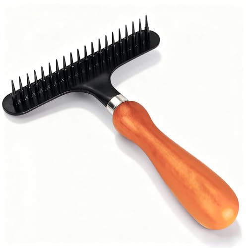 Carpet Pile Brush for Fluffing and Removing Carpet Rake Fluff up Pile Undercoat Brush Dog for Grooming Ergonomic Coat King Rake Pet Undercoat Shedding Dematting Comb - 15 X 11cm