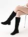 Shoe'N Tale Knee High Boots for Women Block Low Heel Stretchy Square Toe with Side Zipper Fall and Winter Fashion Comfortable Boots(10,Black)