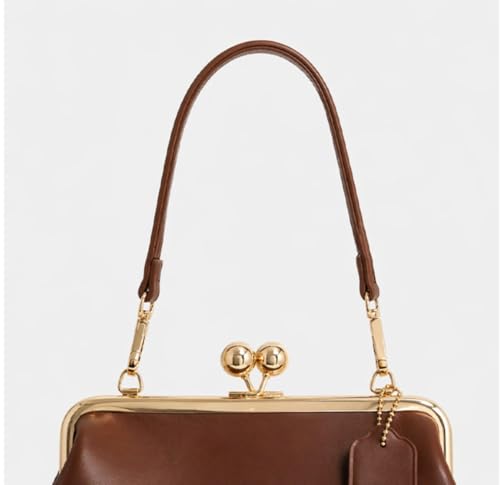 Image of Slouchy Kiss Lock Crossbody Bags Women Crescent KissLock Cross Body Hobo Shoulder Purses Kiss Clasp Hobo Handbags Wallet
