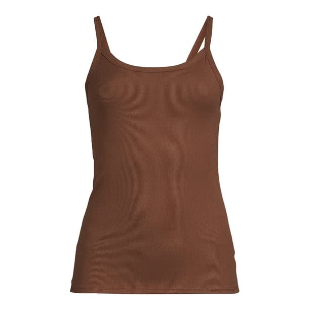 No Boundaries Juniors' Ribbed Cami(Hot Chocolate-L)3