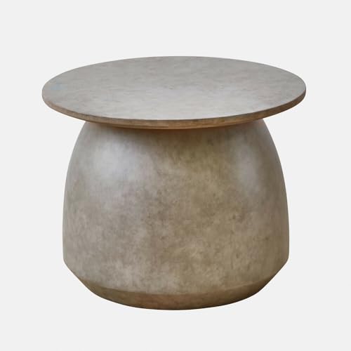 Loberon Thyraen Table d’appoint - Béton Effet Pierre - Un Style Sobre pour Le Salon ou la terrasse, Gris