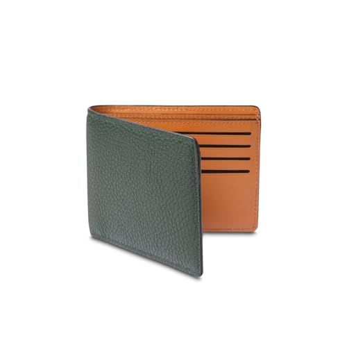 Bosca Monfrini Contrast Eight-Pocket Executive Wallet (Green/Tan)