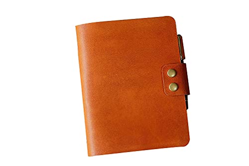 Brown Black genuine leather A5 binder journal planner, Personalized leather refillable diary cover for filofax inserts paper NA5XS