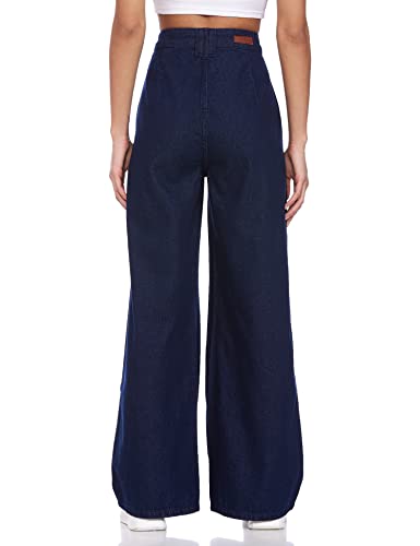 Image of AKA CHIC Women Wide Leg High Rise Cotton Non Stretchable Jeans