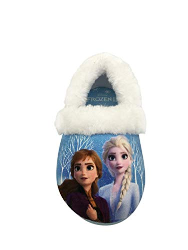 Disney Girl's Frozen Anna and Elsa Plush Slipper, (Blue, 7-8)