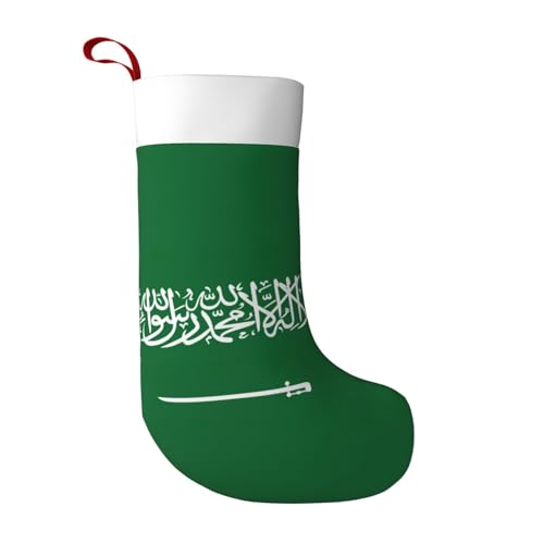 kurue Drapeau de l'Arabie Saoudite - 50,8 cm - Chaussettes de Noël personnalisées pour cheminée - Décoration à suspendre - Sac d'hiver saisonnier pour la famille