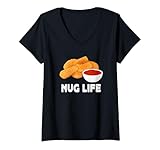 Photo Gallery donna hilarious nug life chicken nuggets meme funny junk food maglietta con collo a v Photo Gallery donna hilarious nug life chicken nuggets meme funny junk food maglietta con collo a v