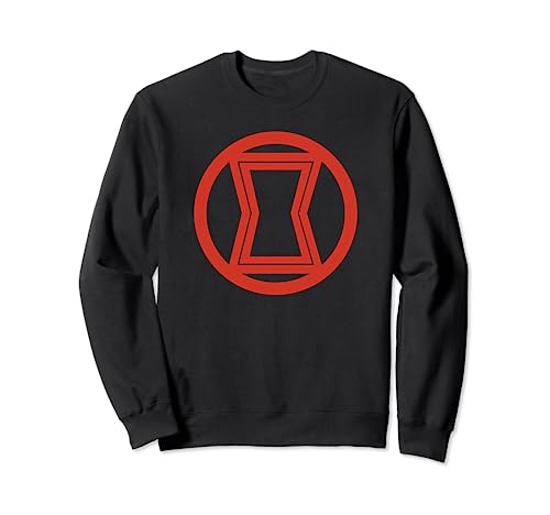 Sweat Marvel Black Widow noir col rond pull coton imprimé