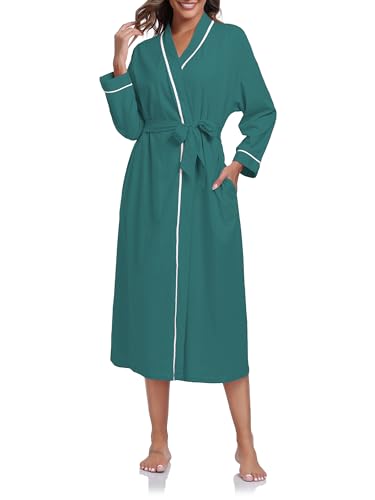 EA'S SECRET 100% Cotton Robes for Women Lightweight Long Kimono Bathrobe Soft Ladies Loungewear with Pockets4