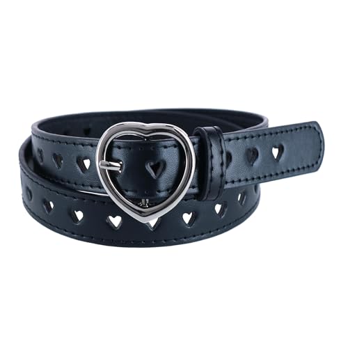 CTM Girls Love Heart Punched Hole Belt