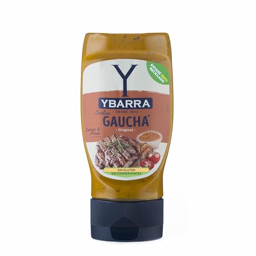 Ybarra Salsa Gaucha Original, Sin Gluten, 250ml, Para Carnes, Barbacoas, Sandwiches y Pizzas.