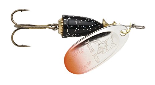 Blue Fox Classic Vibrax Spinner, 3/8-Ounce, Red Tipped/Silver Flake