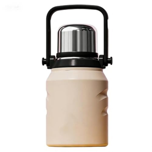 Image of 800 /1200 /1500ml Large Capacity 316 Stainless Steel 3-in-1 Lid Vacuum Insulated Handheld Water Bottle Portable Leak-Proof for Office Sports Outdoor as New Year /Valentines Gifts for Family Friends