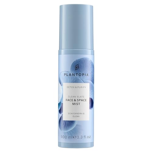 Plantopia Refreshing Face Mist & Room Spray – Soothing Elemi & Schisandra – Aromatherapy Essential Oil Blend – Multi-Use Face & Room Mist Spray – Vegan Cruelty Free, 100ml