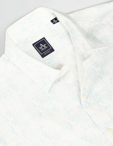 Image of Arrow Abstract Print Twill Casual Shirt White