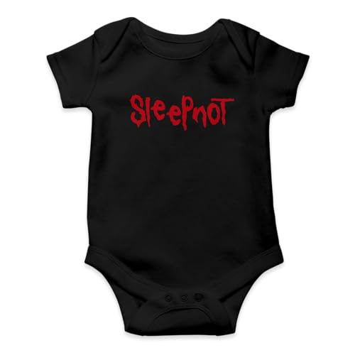 SMARTYPANTS Sleepnot Babygrow - Sleep Not Knot Slipknot Music Rock Heavy Metal Divertido Baby Shower Baby Grow Mameluco Body Chaleco Infantil Regalo (Negro, 6-12 meses)