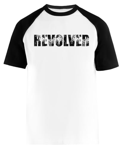 Suzetee Revolver Album T-Shirt Blanc À Manches Courtes T-Shirt De Baseball Unisexe - Les Beatles, Paul McCartney, John Lennon, RIngo Starr, George Harrison Suzetee Revolver Album T-Shirt Blanc À Manches Courtes T-Shirt De Baseball Unisexe