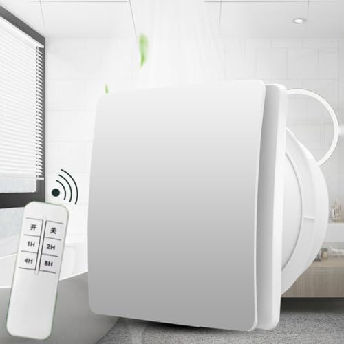 Vcyex Extractor De Aire，Extractores De Aire De Baño con Válvula Antirretorno Y Mando A Distancia，Ventilador Silencioso De Baño，Ventilador Extractor CocinaWhite,4IN