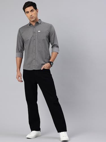 Image of Majestic Man Custom Geometric Printed Pure Cotton Slim Fit Casual Shirt