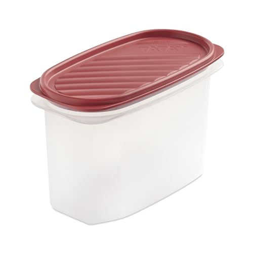 Tatay Tupper Hermético 1,2L Top Flex | Tapa a Presión | Recipientes Herméticos Para Alimentos | Apto Microondas, Lavavajillas, Nevera, Congelador | Plástico Libre de BPA | 18,4x9,7x12,2 cm, Rojo