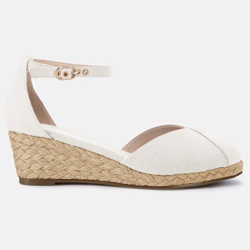 Image of Juliet Holy Womens Espadrilles Sandals Closed Toe Platform Ankle Strap Casual Summer Wedges