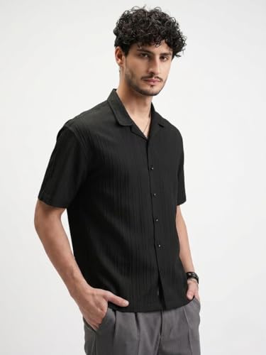 Image of FUNKY RICH Funkyrich Textured Popcorn Shirts for Men || Casual Shirt for Men || Shirt for Men|| Men Stylish Half Sleeve Shirt || Men Fancy Shirt