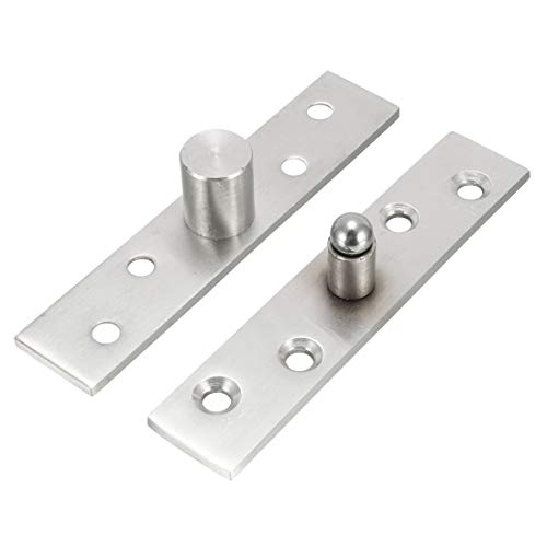 Image of Uxcell a15072400ux1288 Uxcell a15072400ux1288 5 Set 95mm Long Hardware Stainless Steel 360 Degree Rotary Door Pivot Hinge, Stainless Steel (Pack of 5)