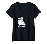 Womens Yuri & Yaoi & Shota & Hentai & Ahegao V-Neck T-Shirt