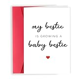 Londue Bestie Pregnant Card, Best Friend Pregnant Gifts, Pregnancy Card for Mommy to Be, Congrats Gift for Expectant Mothers, My Bestie is Growing A Baby Bestie