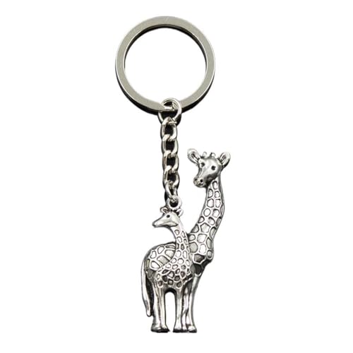 Bijoux à la mode porte-clés girafe argenté, une idée cadeau originale