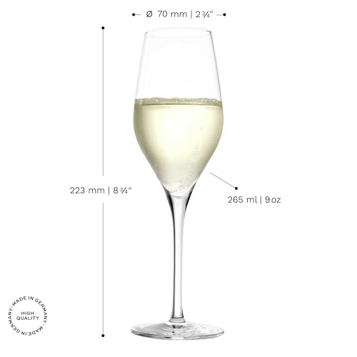 Foto von Stölzle Lausitz Champagner Gläser Exquisit 6er-Set 265ml – Eleganter Champagnerkelch ideal für Sekt & Prosecco – Hochwertige Kristall Sektgläser aus deutscher Herstellung – Spülmaschinen- & Stoßfest