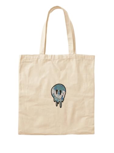 Sac fourre-tout papillon motif smiley imprimé en toile coton léger