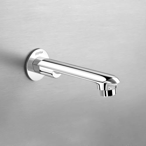 Image of Plantex Bath Tub Spout with Wall Flange /Single Lever Spout /High Flow Tap for Bathroom /Kitchen - (Chrome)
