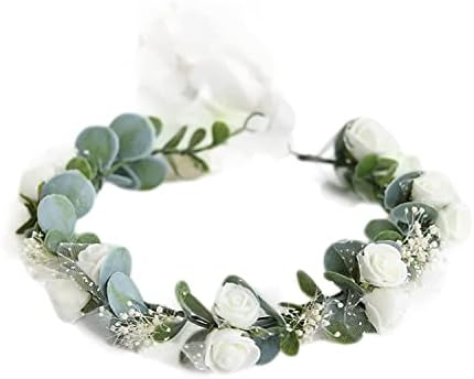 FIDDY898 Flower Crown Floral Wreath Headband Floral Crown Wedding Festivals Photo Props Headpiece F01