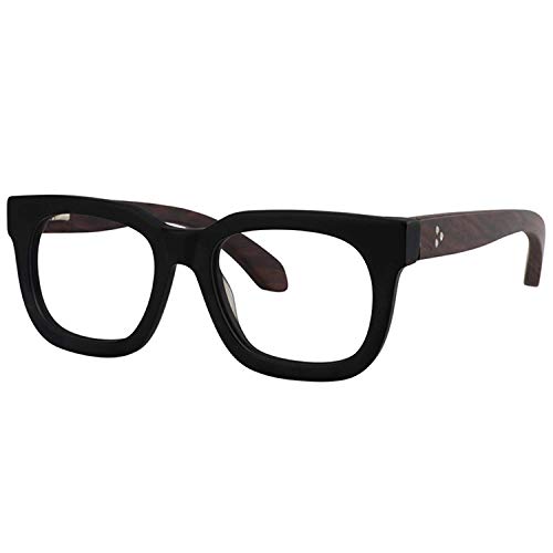 Zeelool Retro Thick Rectangle Wood Arm Eyeglasses Frame For Men Non-Prescription Clear Lens Sam Fp0432 #TOP1