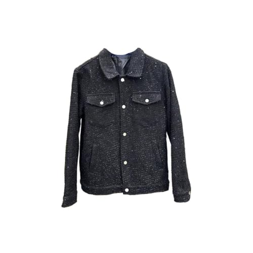 Veste en tweed à sequins homme veste extérieure chic pour printemps et automne GUOYUXIAO