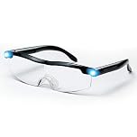 JML Magnifying Glasses with Light - Reading for Hands-Free Wearable 160% Magnification and Magnifier Spectacles for Hobbies - Rechargeable, Fits Over Standard Glasses - Mighty Sight