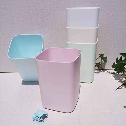 Image of 2PCS Kitchen Trash Can Plastic Open-Mouth Garbage Box Small Rubbish Can Square Storage Bucket for Home Desktop Organizers